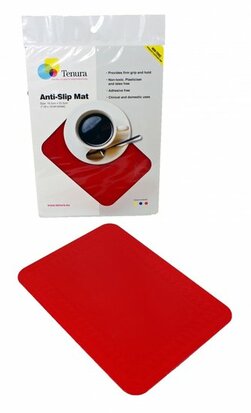 Anti-slip matten rechthoekig - L 255 x B 185 mm rood - Able2