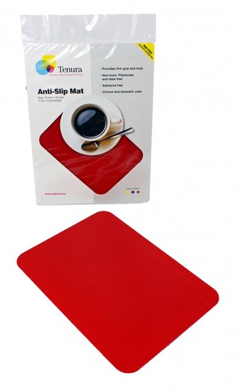 Anti-slip matten rechthoekig - L 255 x B 185 mm rood - Able2